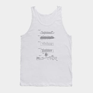 Harmonica Vintage Patent Hand Drawing Tank Top